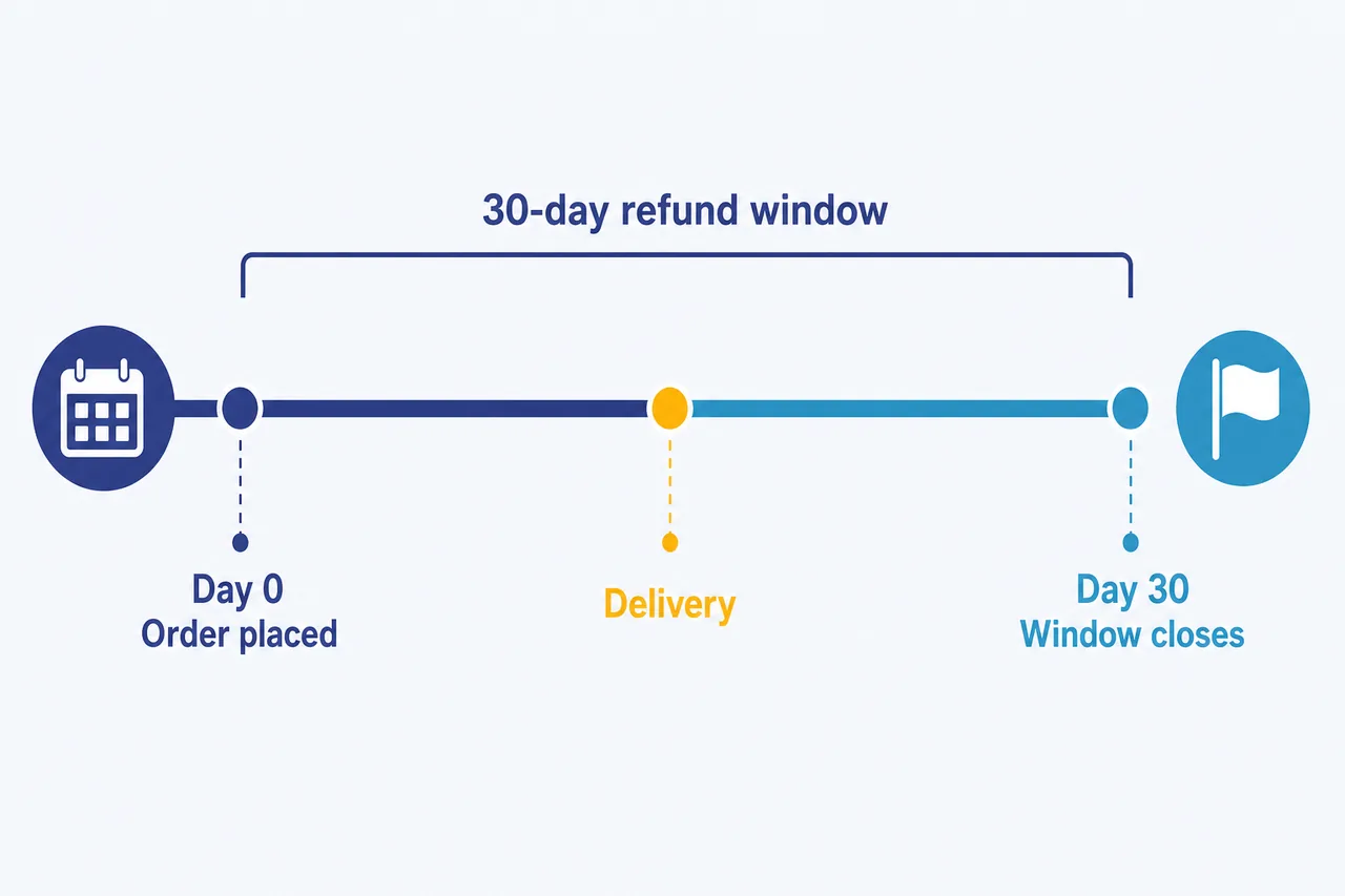 30-day refund window timeline for buying YouTube views on BoostMe.com